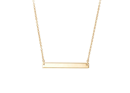 Plain Gold Plated New Classic Simple Bar Necklace